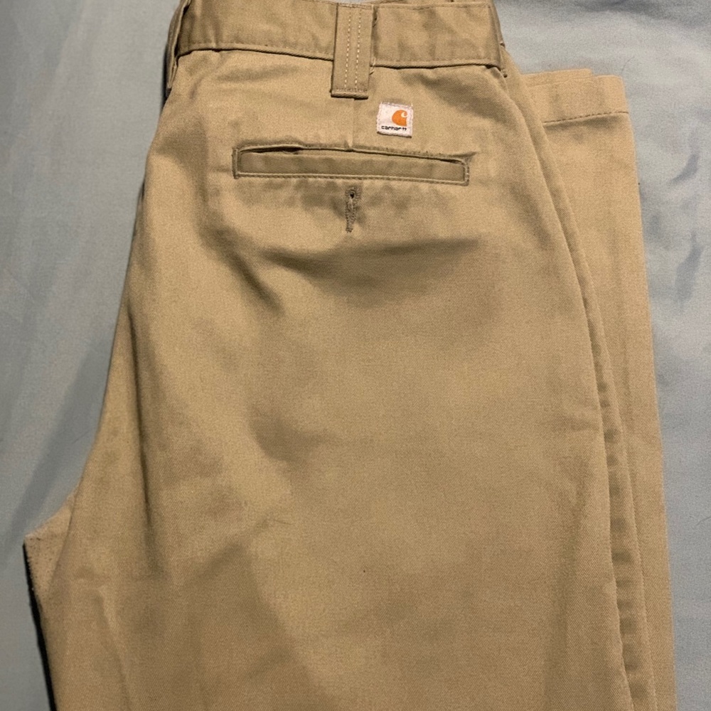 Mens Carhartt khaki work pants 34 x 32